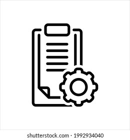 Vector black line icon for mandate