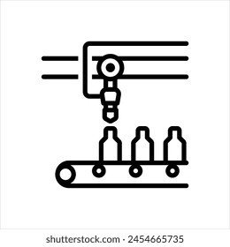 Vector black line icon for 
manufacturer