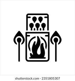 Vector black line icon for matches