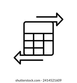 Vector black line icon mathematical solution isolated on white background