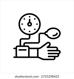 Icono de línea negra de Vector para medir presión 