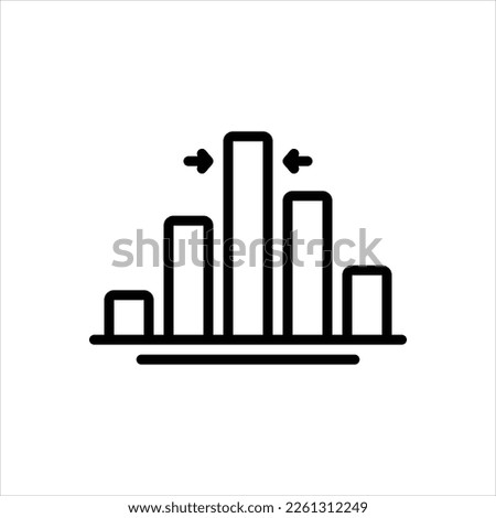 Vector black line icon for median