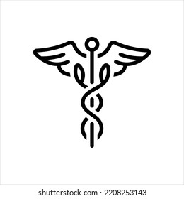 Vector black line icon for medical