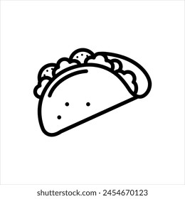 Vector black line icon for 
mexican 