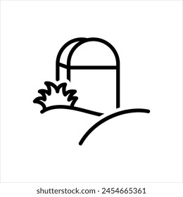 Vector black line icon for milestone 