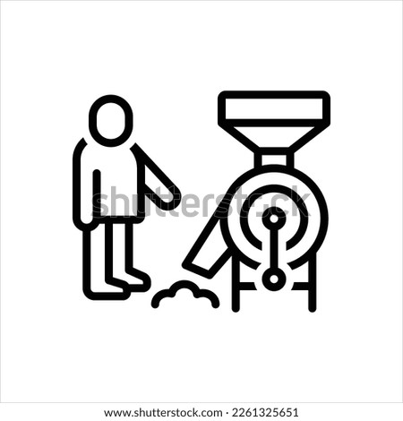 Vector black line icon for miller