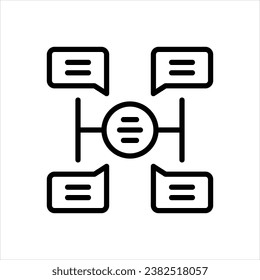 Icono de línea negra del vector para el mapa de la mente