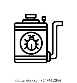 Vector black line icon for miticides