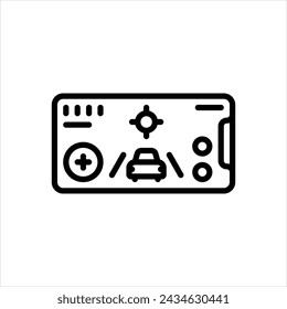 Vector schwarze Linie Symbol für Handyspiel