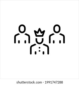 Vector black line icon for moderator