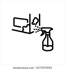 Vector black line icon for mold abatement