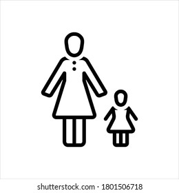 Icono de línea negra del vector para madre