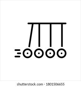 Vector black line icon for motion