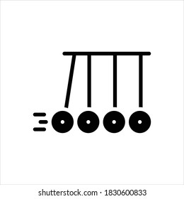 Vector black line icon for motion