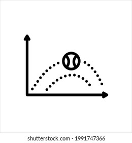 Vector black line icon for motion