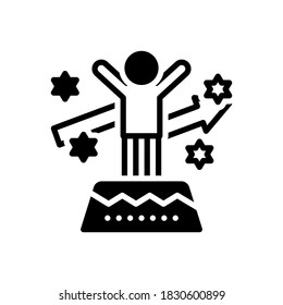 Vector black line icon for motivation