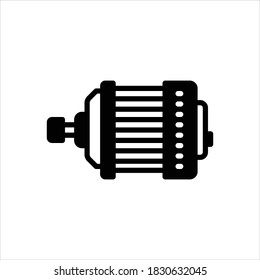 Vector black line icon for motor