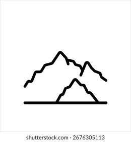 Icono de línea negra de Vector para montaña