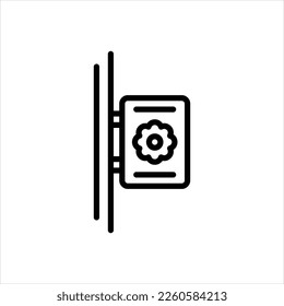 Vector black line icon for mounted
