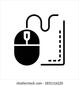 Icono de línea negra del vector para el ratón