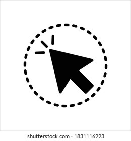 Vector black line icon for mouse
