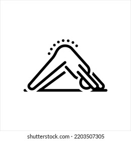 Icono de línea negra del vector para movimientos