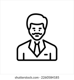 Vector black line icon for mr