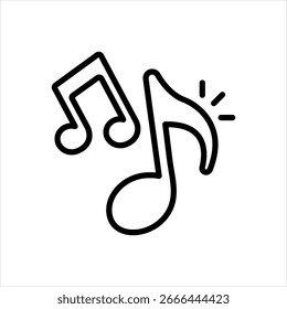 Icono de línea negra de Vector para nota de música