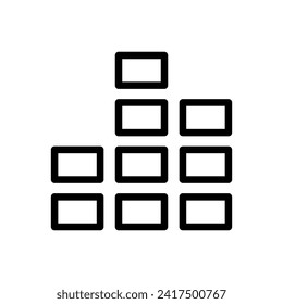 Vector black line icon musical wave isolated on white background