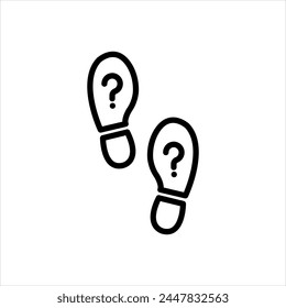 Vector black line icon for mystery