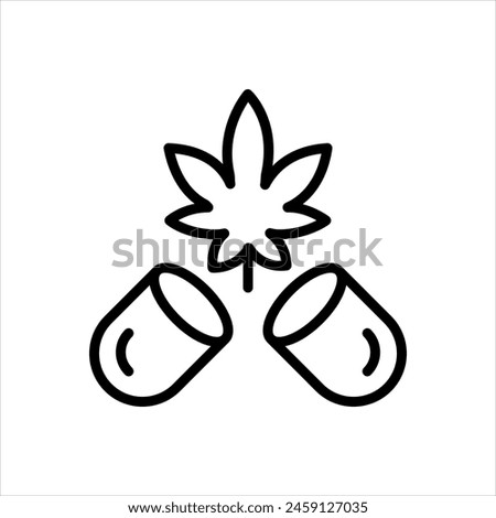 Vector black line icon for Narcotic capsules