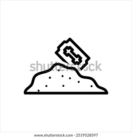 Vector black line icon for narcotic