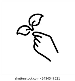 Icono de línea negra vectorial para natural 