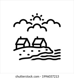 Vector black line icon for nature