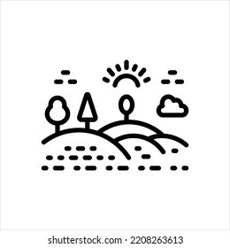 Vector black line icon for nature