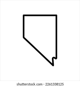 Vector black line icon for nevada