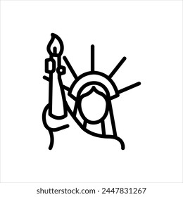 Vektorgrafik schwarze Linie Symbol für 
New York 