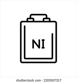 Vector Black Line Icon For Nickel