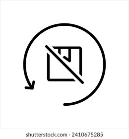 Vector black line icon for non refundable