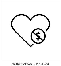 Icono de línea negra de Vector para no rentable