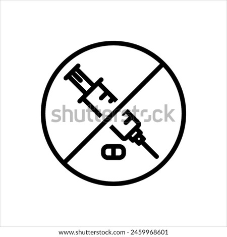 Vector black line icon for non steroidal