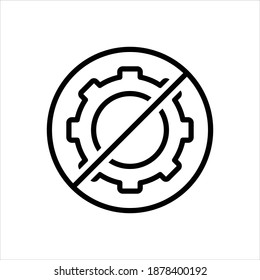 Vector black line icon for not