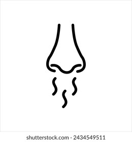 Vector black line icon for odor