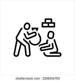 Vector black line icon for offering