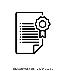 Vector black line icon for official