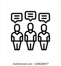 Vector black line icon for opinions