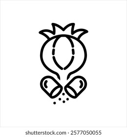 Vector black line icon for opioids