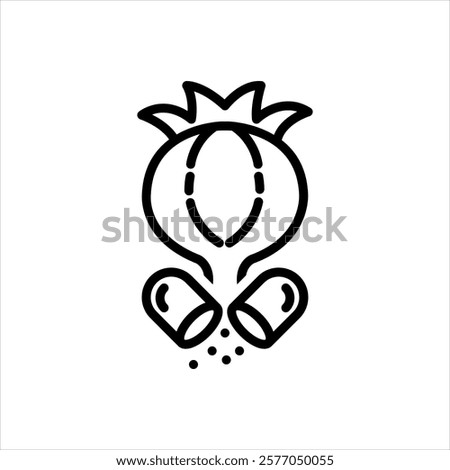 Vector black line icon for opioids