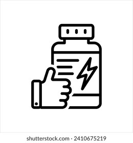 Vector black line icon for optimum
