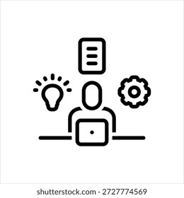 Icono de línea negra de Vector para habilidades organizativas